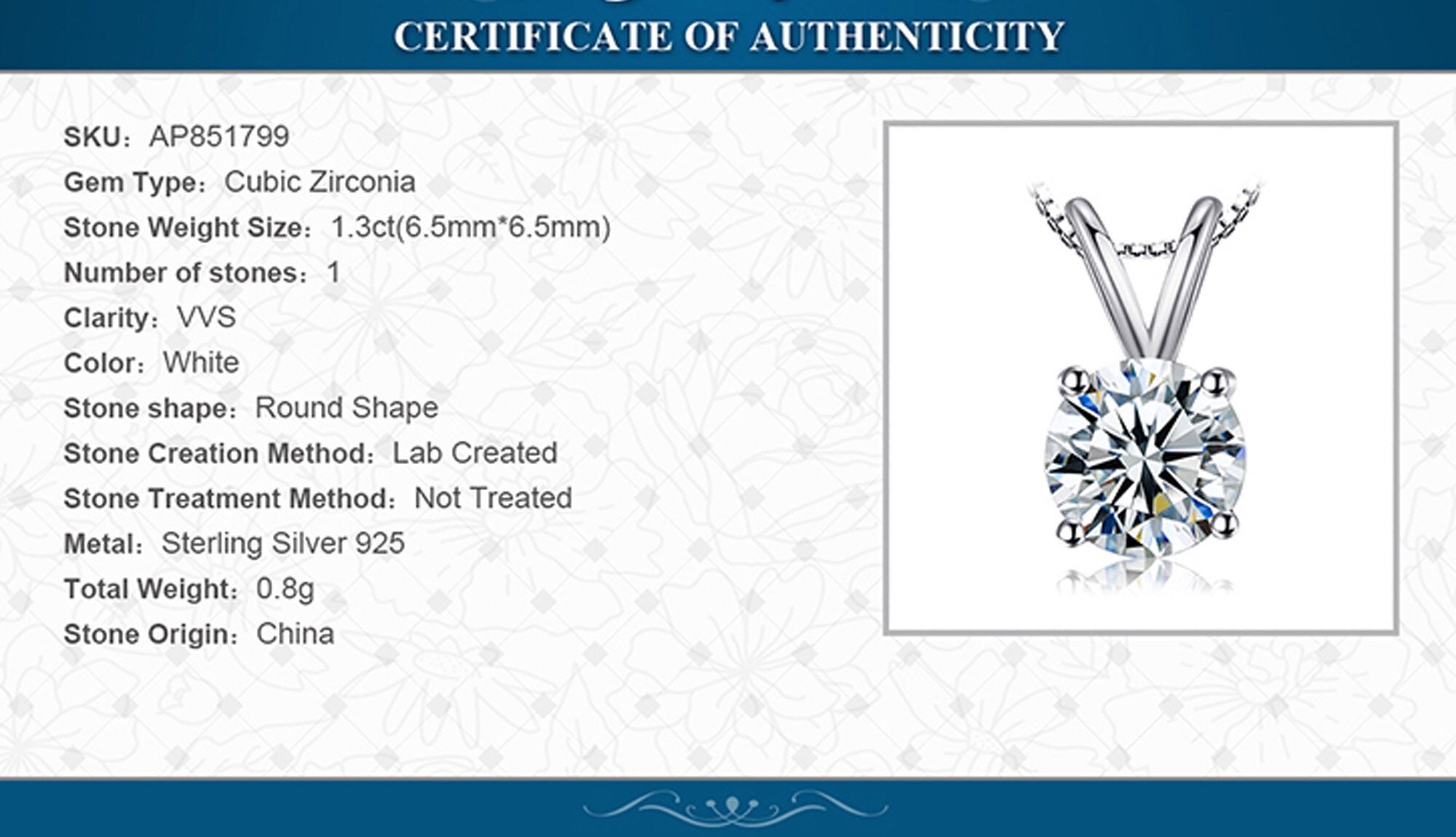 Tiny 3mm Round Cubic Zirconia Solitaire Pendant Necklace In 925 Sterling Silver – Adjustable 15.5 To 17.5 Inch