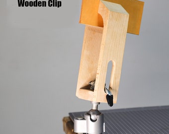 360 Degree Rotation Leather Lacing & Stitching Pony, Leather Retaining Clip Wood Tools, DIY Sewing Stitching Lacing
