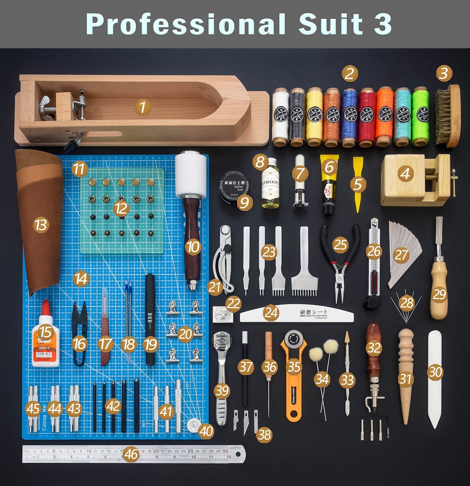 LMDZ 34Pcs Leather Working Kit Leather Starter Kit Leather Stitching Kit  Leather Burning Tool Leather Crafting for Beginner - AliExpress