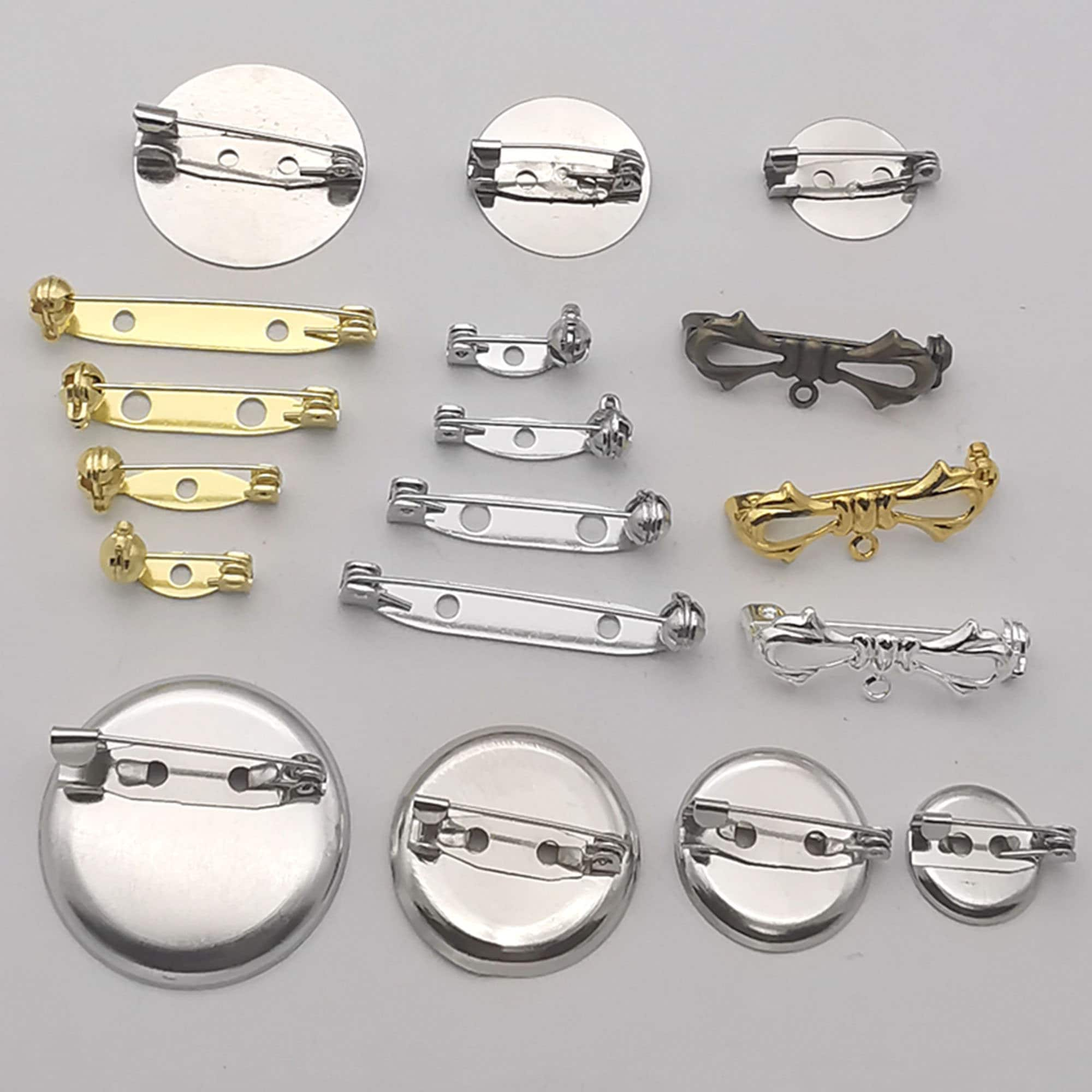 14 20 28 35mm Brass Brooch Pin, Brass Brooch Pin Back Base Safety Pins,safe  Lock Brooch Pins 