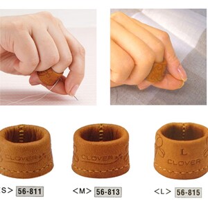 Japanese clover  leather thimble sewing quilting  embroidery tool