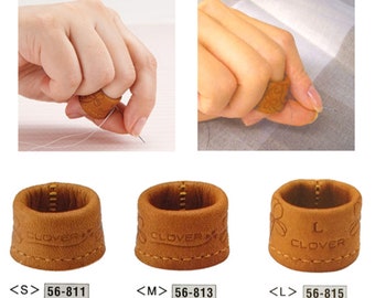 Japanese clover  leather thimble sewing quilting  embroidery tool