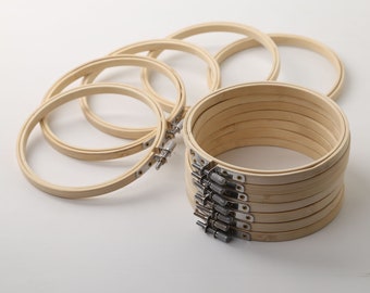 10 aros de bordado de 3 a 9 pulgadas, elásticos, de bambú, para bordado, al por mayor, para costura artesanal.