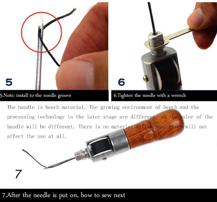 1 set Hand made leather sewing needle machine Leather Etsy