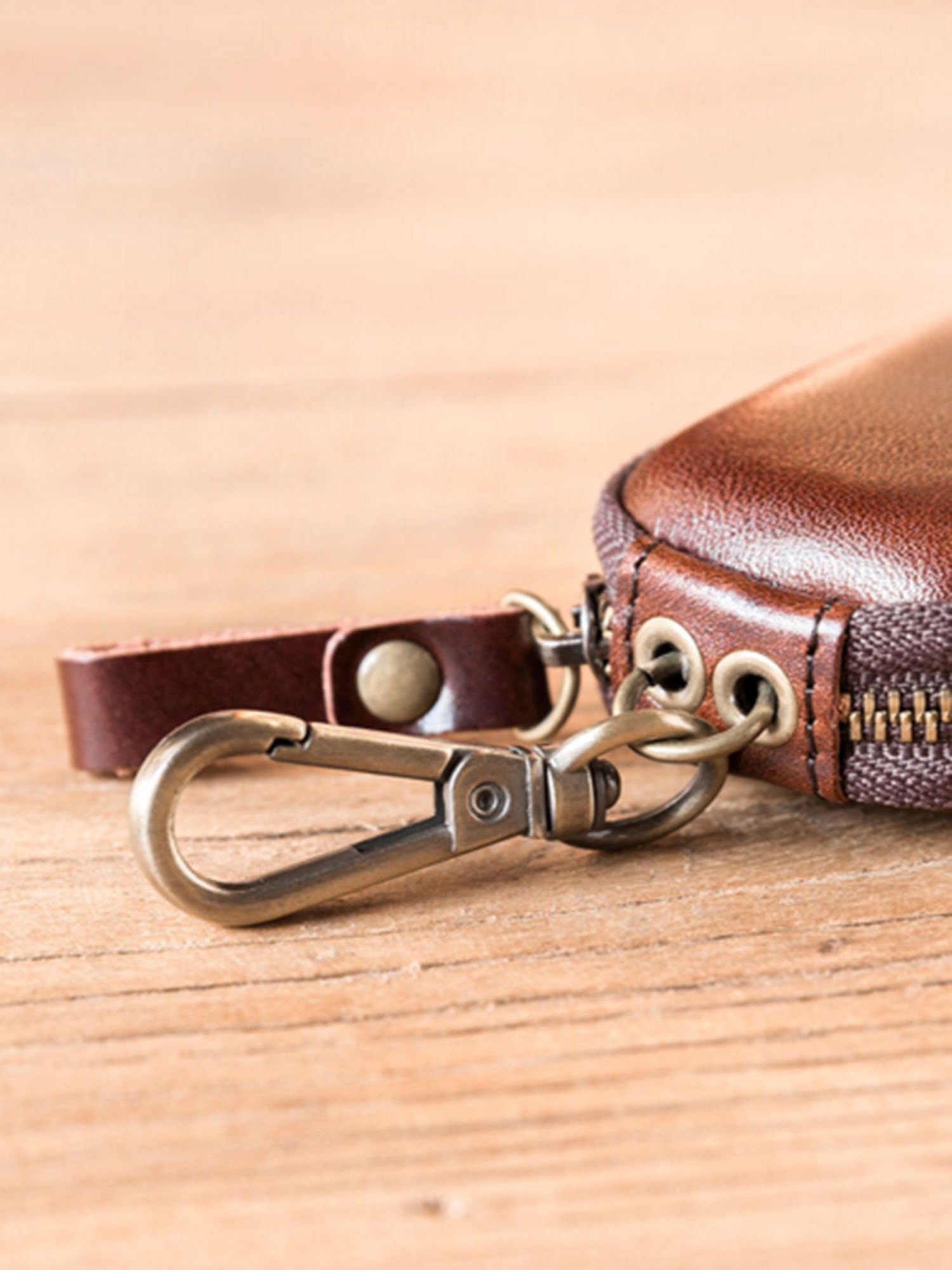 Car Key Casegenuine Leather Car Keys Wallet men Key Case With Zipper 