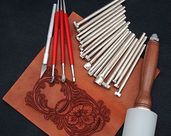 Leather Art  Leather Carving Printing Tools Rotary Cutter Tool Set  Handwork DIYLeather Goods