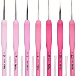 Pink 0.4mm-1.75mm Japan TULIP ETIMO Aluminium Crochet Hook needles Resin Handle Knitting Yarn GIft
