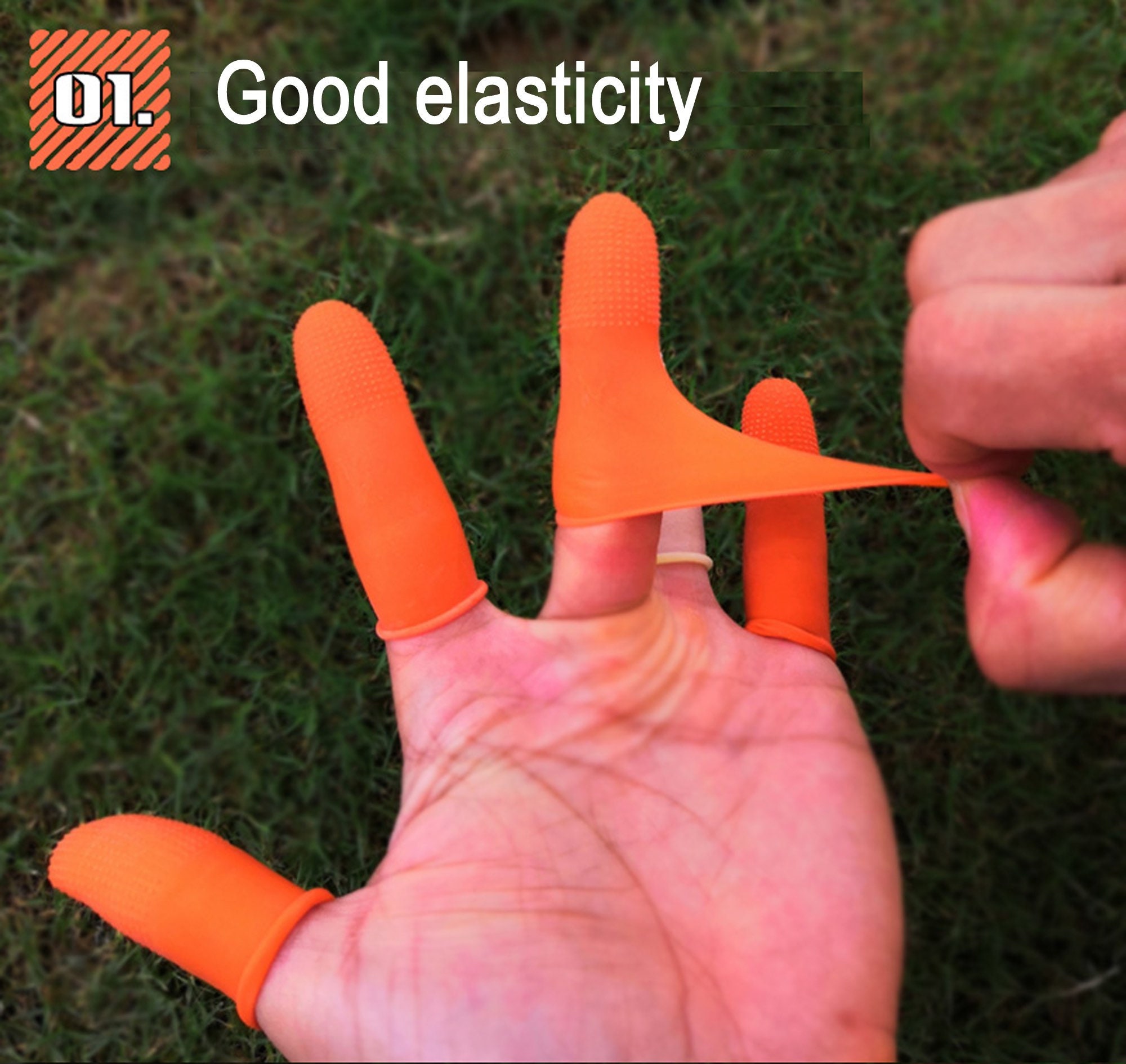 100 Pieces Rubber Finger Cots Elastic Guards Medium Size | Esslinger