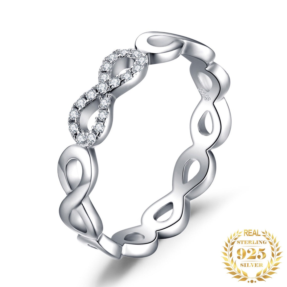 Infinity Wedding Rings 925 Sterling Silver Rings for Women Etsy