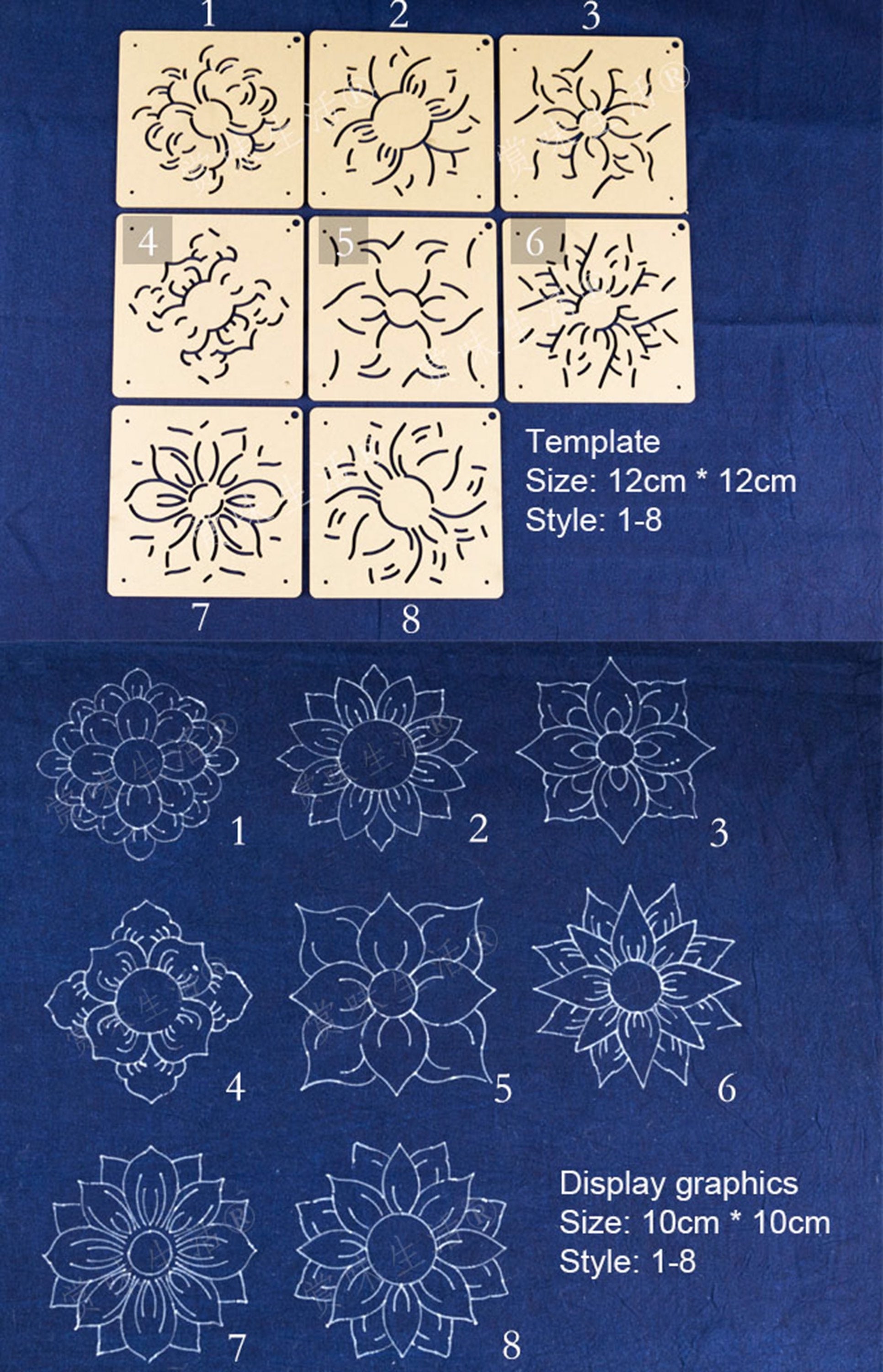 Sashiko Transparent Template Sashiko Template Tea Mat Cup Pad Zen Lotus