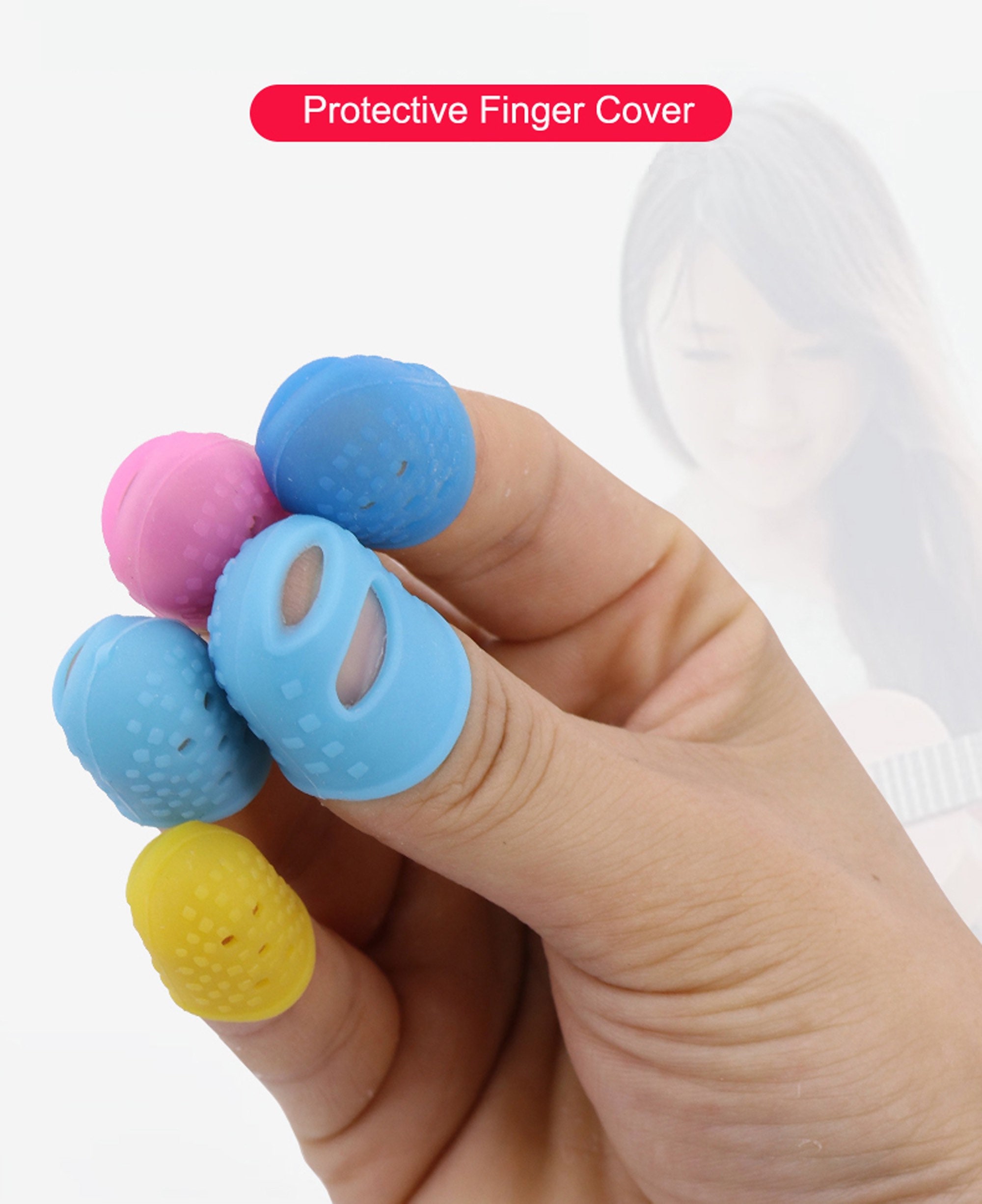 DIY Silicone Thimble Anti-stick Finger Cover Thimble Hand Cross
