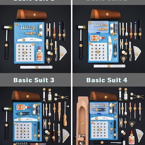 Leather Working Tools Kits Leather Craft Sewing DIY Hand Stitching with Groover Awl Edge Creaser Mat Tools image 9