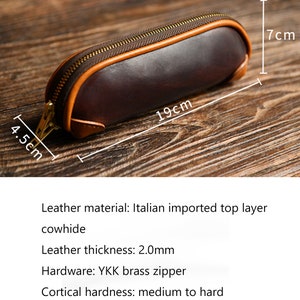 Darcis Brown Leather Pencil Case - Pencil Case Made Of High-Quality Cowhide Leather With 33 Loops - Handmade Pencil Case - Leather Case - Pencil Case Vintage, Brown, Classic" Or "vintage - View #9