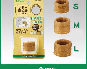 Dedal de cuero con forma de trébol japonés, herramienta para coser, acolchar y bordar