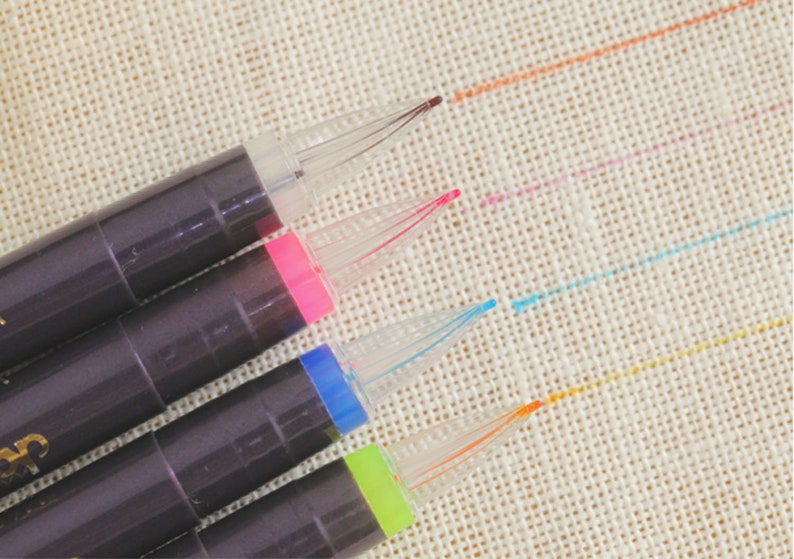 CHA Water Erasable Marking Pen Marking Pen Set of 4 Water Soluble Pens Pattern Transferring Fabric Marker Pen Embroidery Cross Stitch