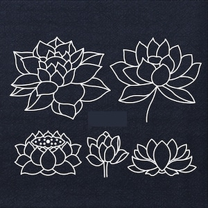 Lotus Sashiko Acrylic Stencil for Sashiko Stencil Quilting Stencil - Patchwork Sashiko Embroidery Pattern - Traditional style（01-05）