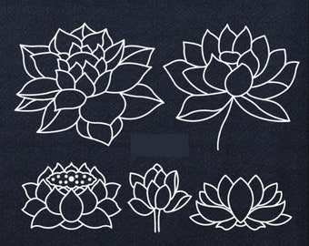 Lotus Sashiko Acrylic Stencil for Sashiko Stencil Quilting Stencil - Patchwork Sashiko Embroidery Pattern - Traditional style（01-05）