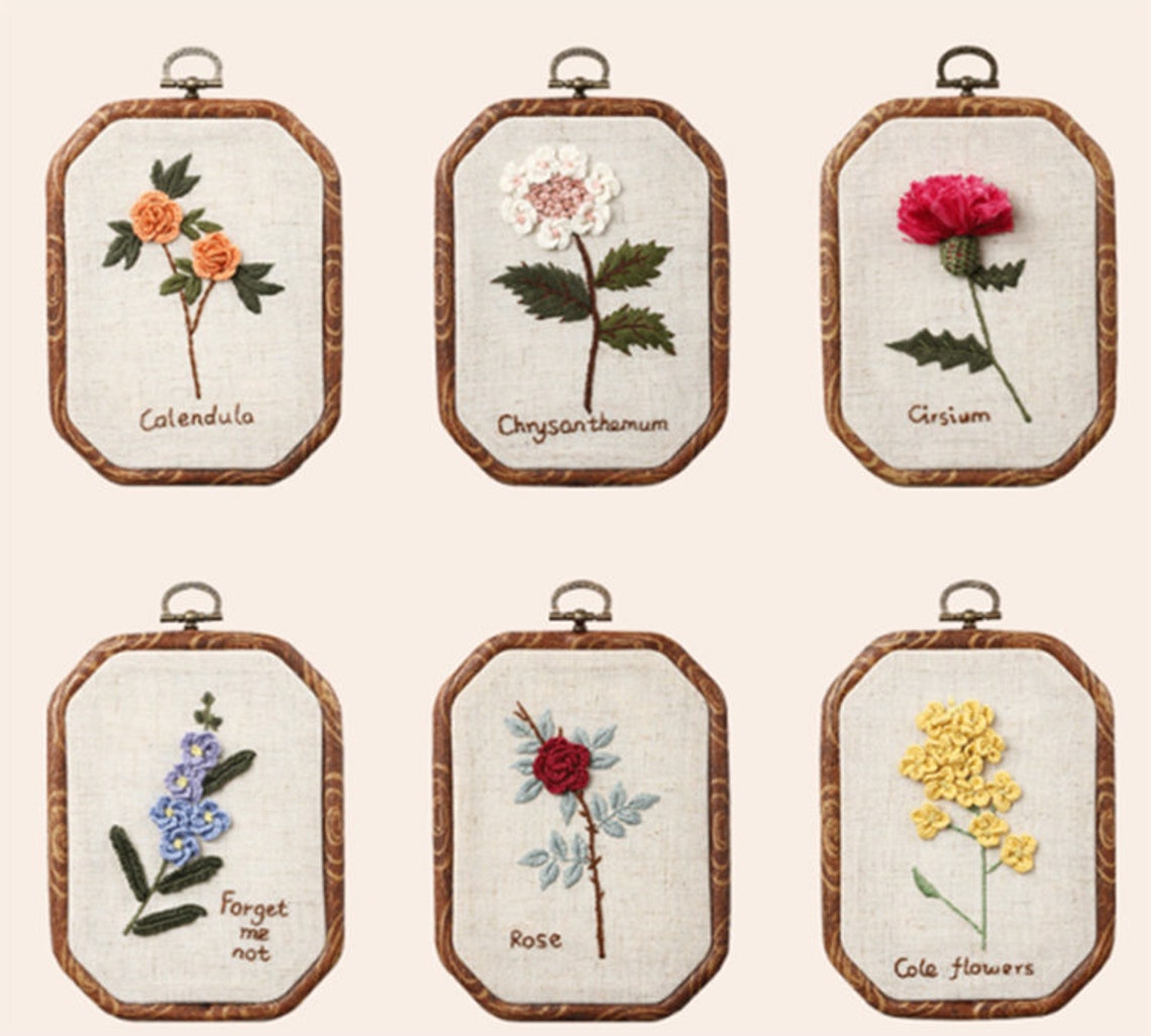Embroidery Kit Beginner 3D Embroidery Flowerfull Set of Etsy