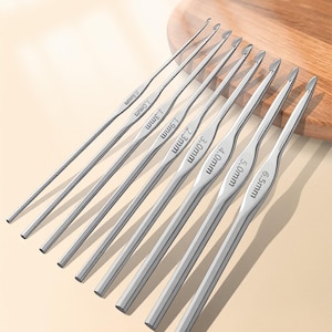 Jin Lan Uncinetto integrato in metallo 0,4 mm-6,5 mm Ago da maglia ergonomico per uncinetto e filato Regalo