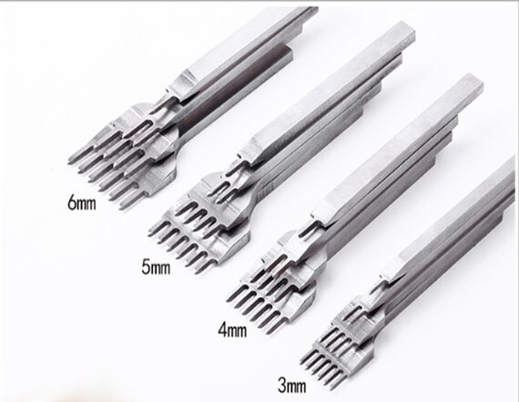 4 Pcs//set 3//4//5//6mm Leather Craft Tools Hole Punches Lacing Stitching Tool Hand