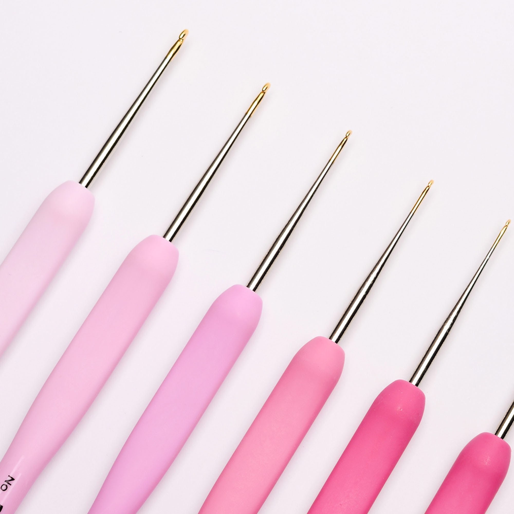 Pink 0.4mm-1.75mm Japan TULIP ETIMO Aluminium Crochet Hook Needles