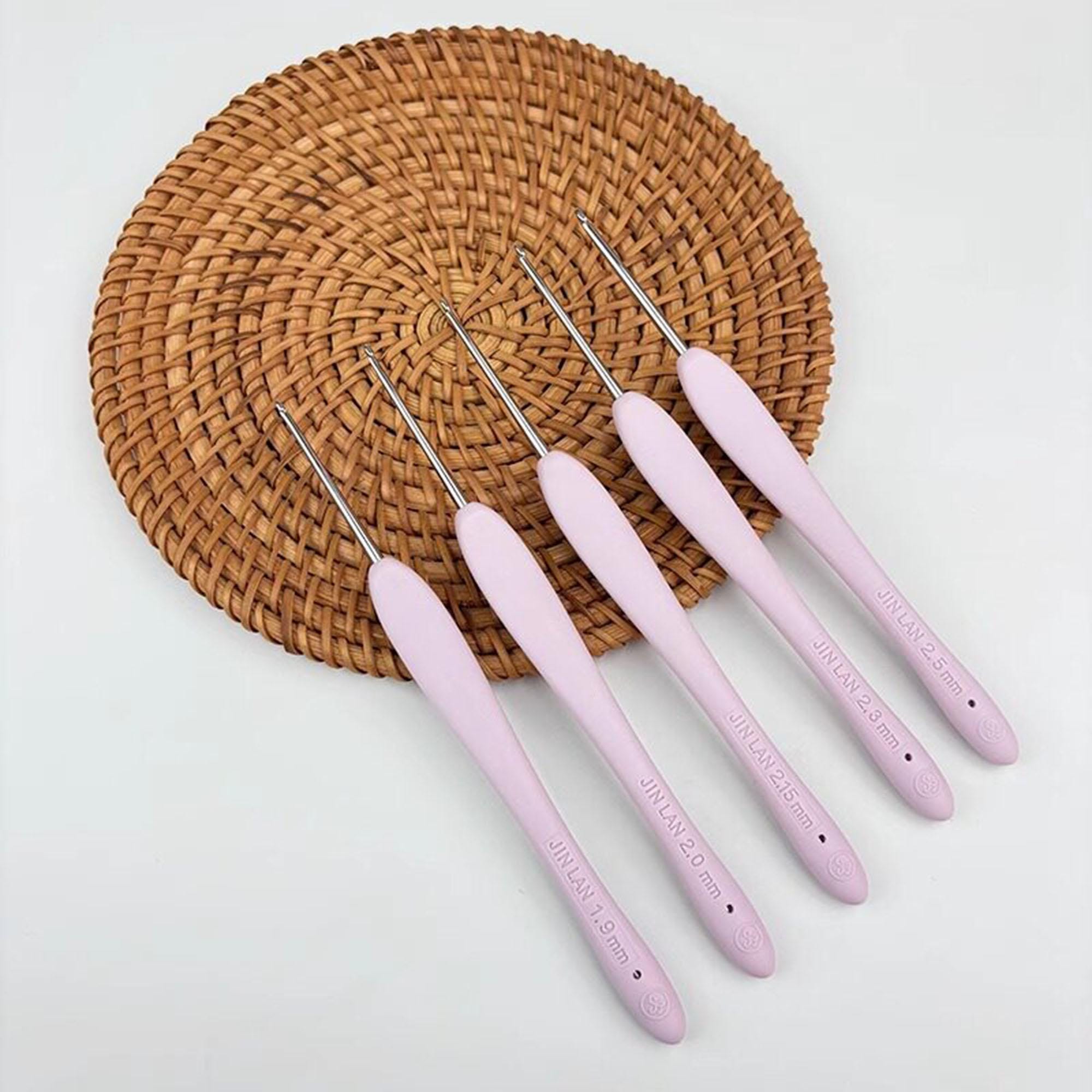 Jin Lan Pink Purple Soft Handle Crochet Resin Handle Crochet Hook