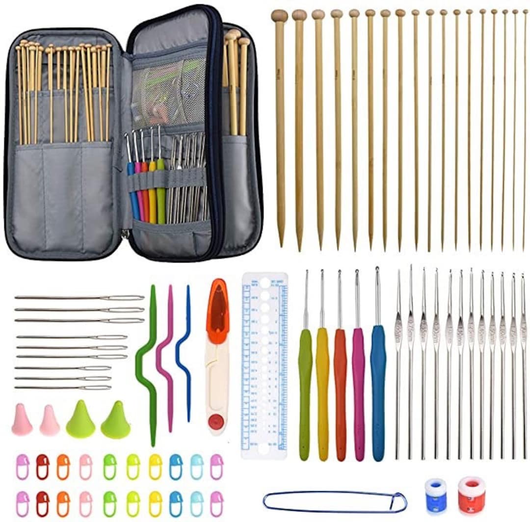 Lot De 8 Aiguilles À Tricoter Ergonomiques En Aluminium Avec Poignée En