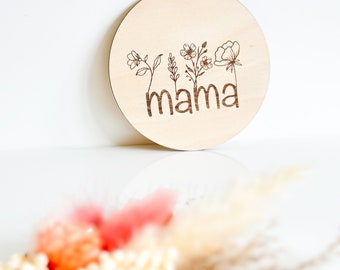 Mom, Mother's Day, wooden nameplate, door sign, personalized nameplate, gift, baby room, lettering, cake topper