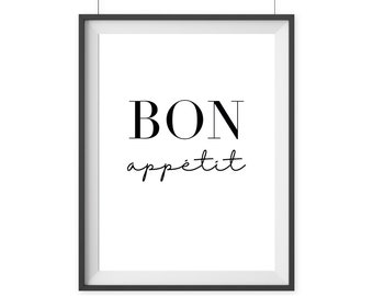 Poster Bon Appetit | Print A4 Küche, guten Appetit, kochen, Geschenk, Einweihung