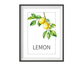 Sofortdownload: Poster, Lemon, Zitrone, Italien, Liebe, Kinderzimmer, Babyzimmer, A4, Küche, Wohnzimmer, mediterran, Geschenk, digital, PFD