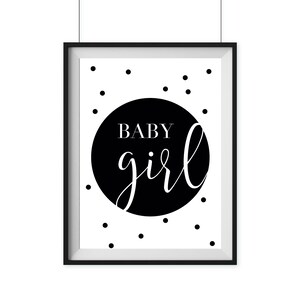 Poster BABY GIRL A4 Monochrom Bild 1