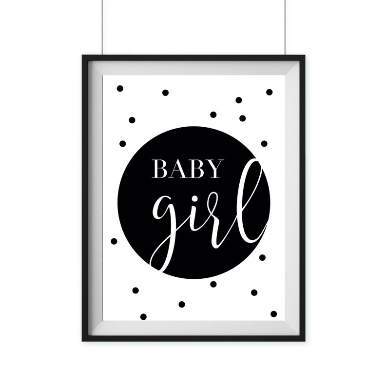 Poster BABY GIRL A4 Monochrom Bild 1