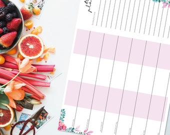 Meal planner DO it. with love. Flowers A4 weekly planner, organizer, menu planner | A4 weekly planner | Meal Planner | Notepad | fitness