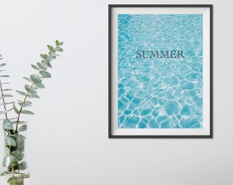 Poster Sommer DOWNLOAD | A4 Summer Wasser, Meer, Pool, Geschenkidee, besonders, persönlich,