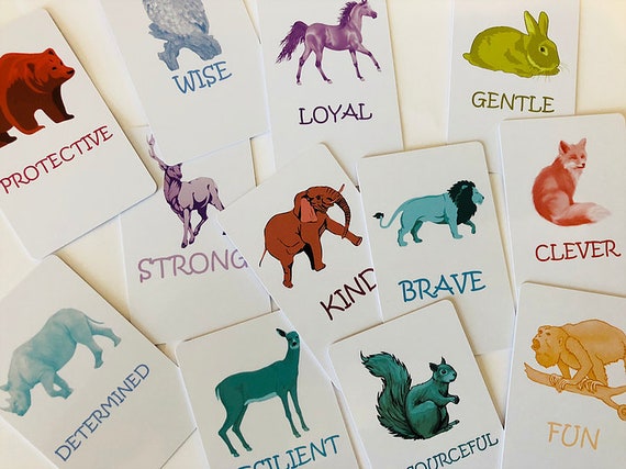 12 Animal Strength Cards | Etsy