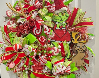 The Grinch Inspired Christmas Wreath