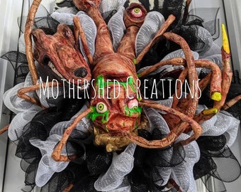 The Thing Custom Handmade Wreath. Norris Spider Head. Horror Wreath. The Thing. Halloween decor. Halloween wreath