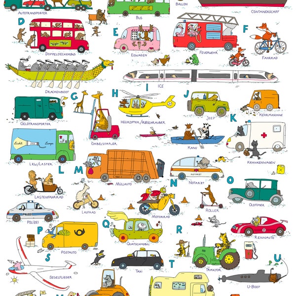 ABC Poster - Fahrzeuge (DINA 1)
