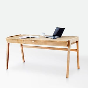 Solid Oak Desk with Drawer, Solid Oak Desk, Scandinavian Desk