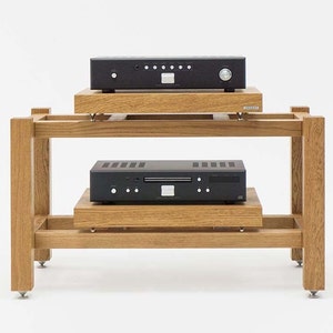 Hi-Fi audio rack hand made of solid oak wood  for HiEnd audio components audio stereo stand furniture