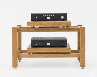 Hi-Fi audio rack hand made of solid oak wood  for HiEnd audio components audio stereo stand furniture