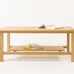 Unique Living room Japanese style coffee table, coffee center table  solid oak Japandi minimalistic style