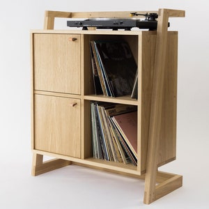 Opbergruimte voor vinylplaten, draaitafelconsole, opslag voor vinylplaten, audio- en mediakast, vinylstandaard, platenspelerkast