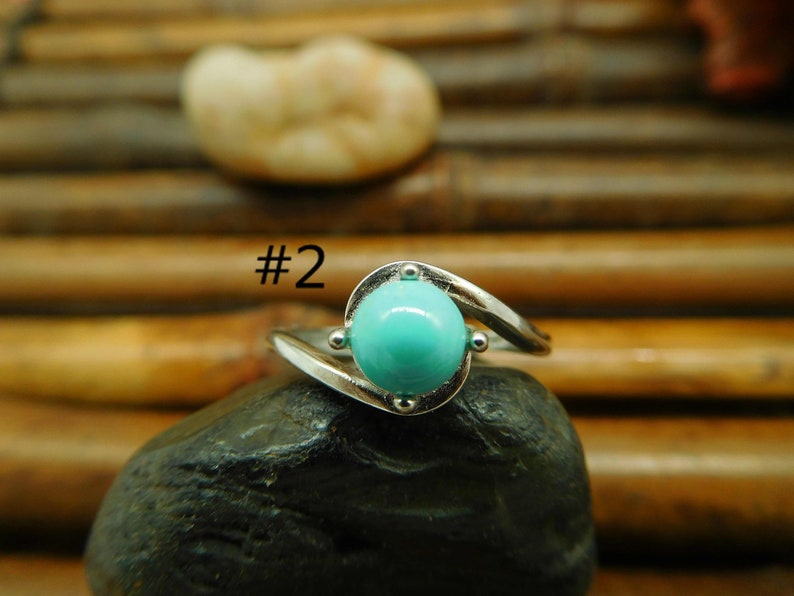 Silver Ring Natural Turquoise Ring Open Ring Gift Wedding Ring Turquoise Ring Stackable Ring Anniversary Gift Turquoise Jewelry