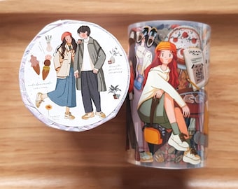 Moment in Time PET Tape Girls Couples Plants Leisure Accessories | Sample Loop 100cm