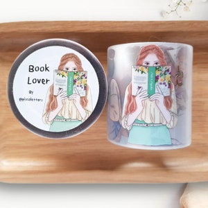 Book Lover PET Tape Piscoletters Livres Bookworm Exemple de boucle 70 cm avec 12 motifs de filles image 1