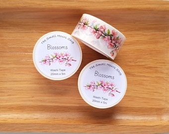 Washi Tape Blossoms, Kirschblüten Sakura Rosa, ganze Rolle 20mm x 10m, TheSmallHoursShop tape