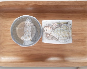 Elegant PET Tape Pion | Sample Loop 100 cm with 12 Girl Designs