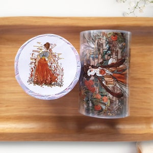 Nostalgia Hanfu PET Tape Meisjes en Bloemen, Verguld | Monsterlus 100 cm