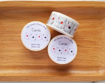 Washi tape cards, playing card border Alice in Wonderland, whole roll 20 mm x 10 m, TheSmallHoursShop tape